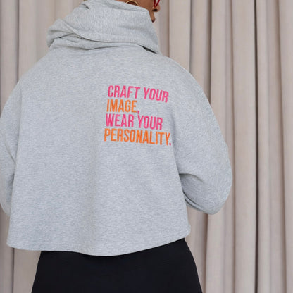 Cropped Hoodie Grey - Artsy Logo
