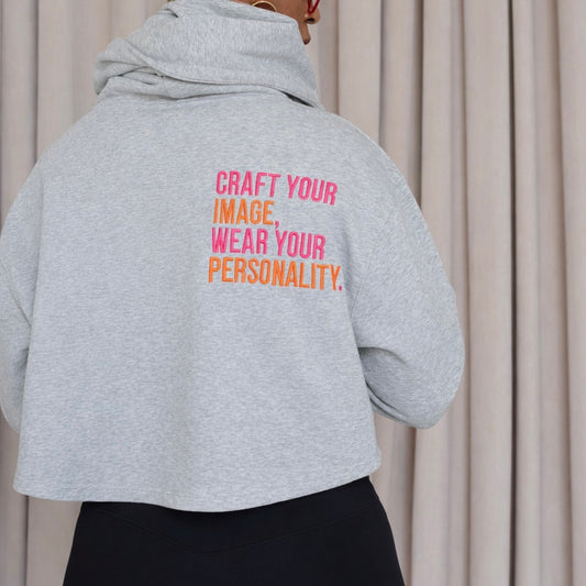 Cropped Hoodie Grey - Artsy Logo